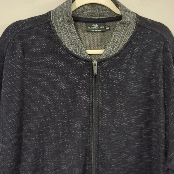 Rodd & Gunn Cardigan‎ Sweater Full Zip Italian Yarn size 2XL Blue & Gray - Picture 2 of 16